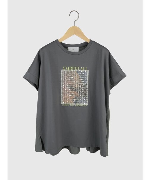ビジューレースパッチロゴTシャツ