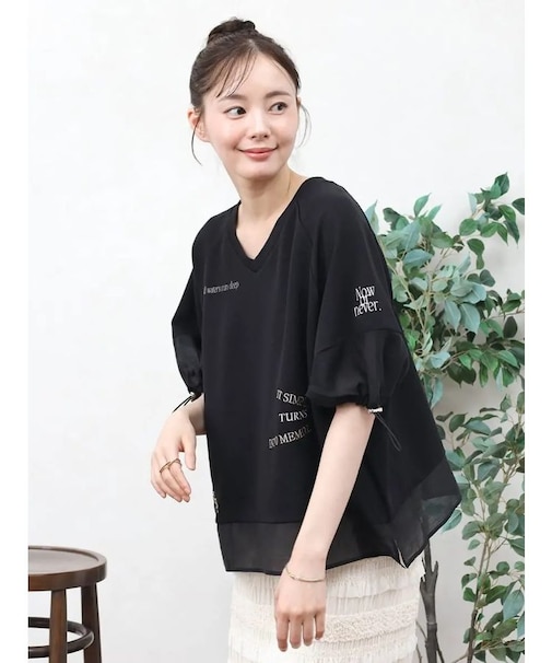 2wayドロストロゴデザイントップス