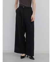 梳毛調メッシュベルト付タックワイドパンツ