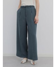 梳毛調メッシュベルト付タックワイドパンツ
