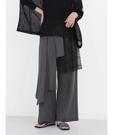 アシメドレープデザインパンツ