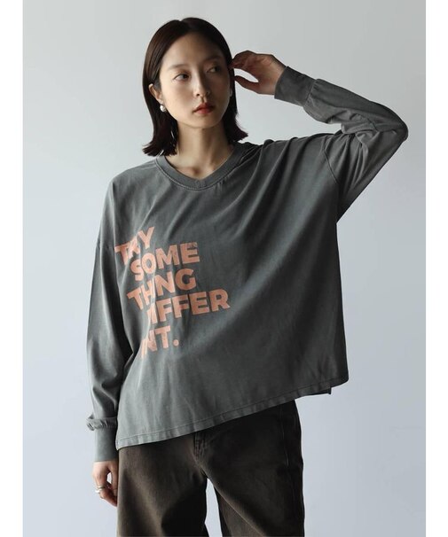 ロゴプリントワイドTシャツ