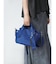 チャーム付きフェイクレザー2wayバッグ（greige,black,blue)