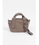 チャーム付きフェイクレザー2wayバッグ（greige,black,blue)