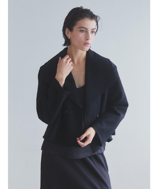Aga×NORITAKE Future Melton Big Collar Coat