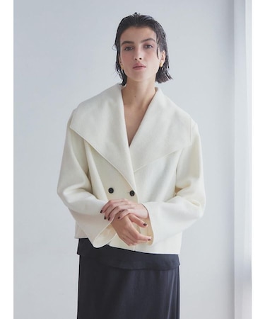 Aga×NORITAKE Future Melton Big Collar Coat