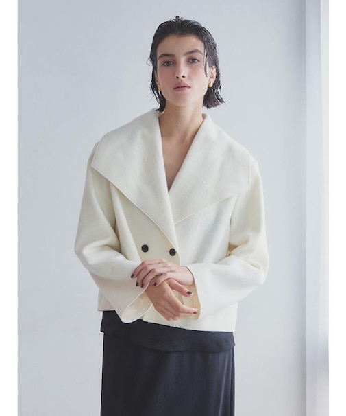 Aga×NORITAKE Future Melton Big Collar Coat