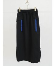 配色テープポケットロングスカート