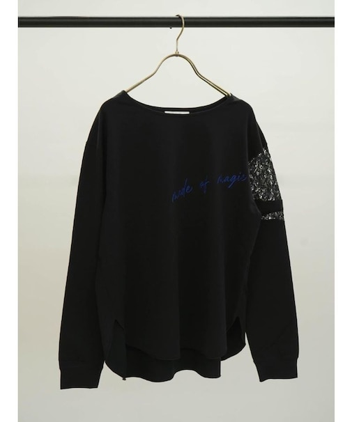 レースドッキングメッセージロゴロングカットソー