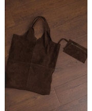 THIN LEATHER SUEDE TOTE BAG
