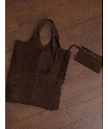 THIN LEATHER SUEDE TOTE BAG