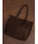 THIN LEATHER SUEDE WIDE TOTE BAG