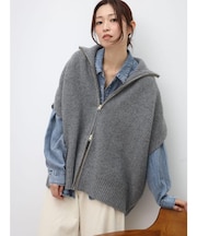 フロントジップニットベスト