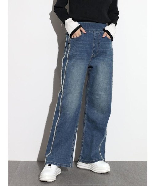 サイドフリンジデニムパンツ