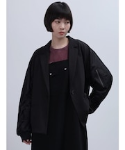 異素材ドッキングメッシュヘムジャケット