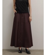 パネルラインフレアロングスカート