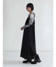 レースアップデザインジャンパースカート（black）