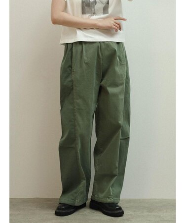 配色切替ドロストバレルパンツ