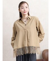 レースヘムスキッパーシャツ