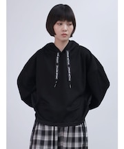 異素材ロゴリボンフーディー