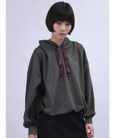 異素材ロゴリボンフーディー