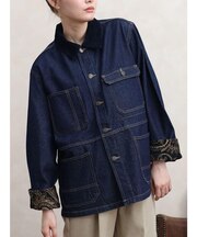 異素材切り替えデニムジャケット