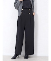 ボタンアクセントワイドパンツ