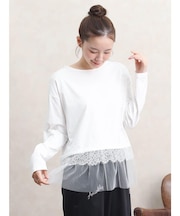 チュール&レースドッキングTシャツ