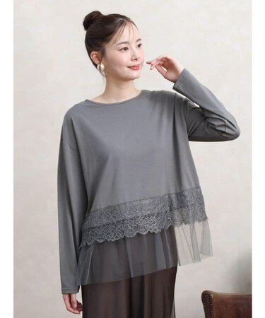 チュール＆レースドッキングTシャツ
