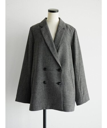 ウールライクシャンブレーダブルブレストジャケット