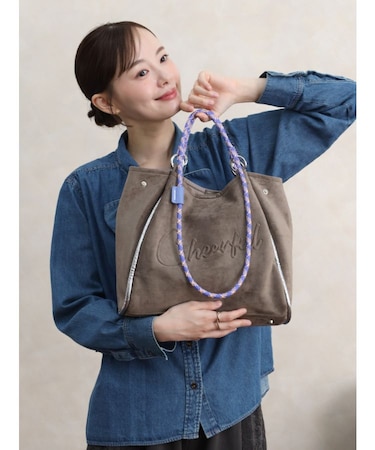 【WEB限定カラーあり】“Cheerful”スエードタッチ2wayハンドルトート