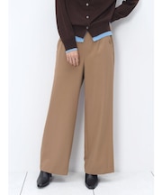 ボタンアクセントストレートワイドパンツ