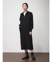 ハーフジップIラインニットワンピース