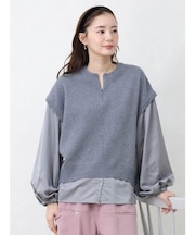 ニット&シャツレイヤードライクトップス