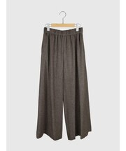 カシミヤブレンドストライプ柄ワイドパンツ