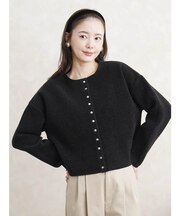 モールヤーンクルーネックカーディガン