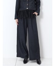チェックサイドタックワイドパンツ