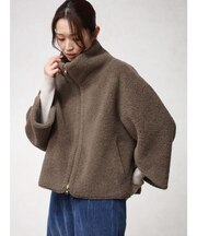リバーシブルジップボアショートブルゾン