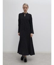 ピンストライプフロントタイワンピース