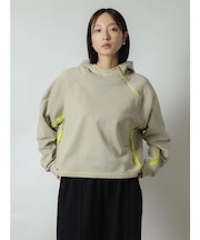 配色ステッチダブルジップフーディ