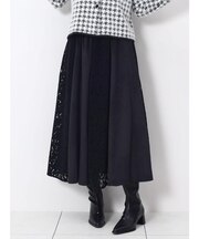 フロッキーレースパネルフレアスカート