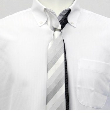 ツイン ナロータイ 大剣幅6cm シルバー・黒系 リング付・ラメ入り