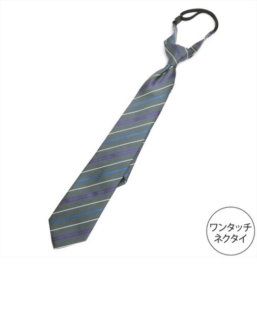ネクタイ / ビジネス / フォーマル / ワンタッチタイ グレー系 ストライプ柄