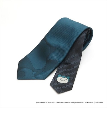 Pocket Monsters ポケモン カビゴン / ネクタイ ブルー系 無地柄 (小剣切り替え)