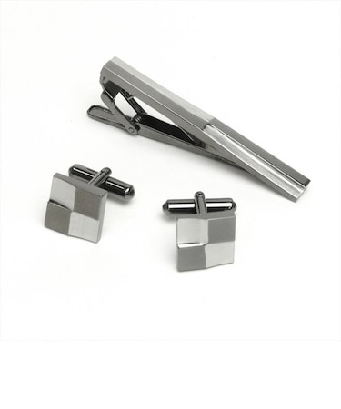 タイピン カフリンクス / ビジネス / フォーマル / 日本製  シルバー・ガンメタリック