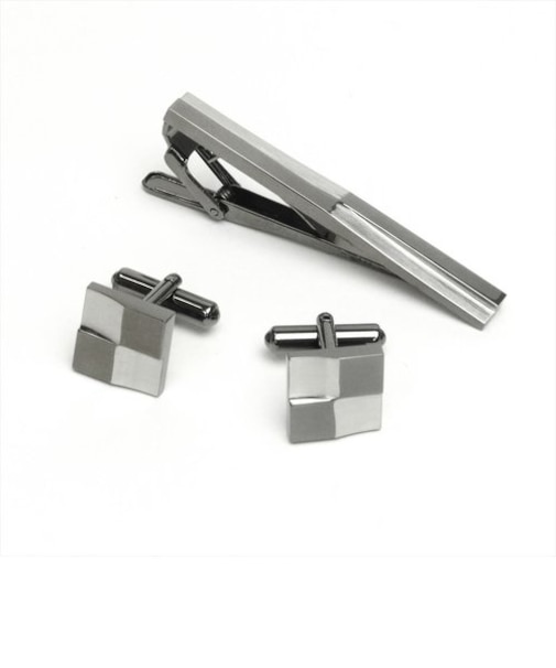 タイピン カフリンクス / ビジネス / フォーマル / 日本製  シルバー・ガンメタリック