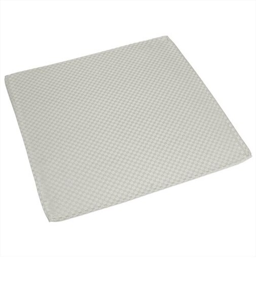 ポケットチーフ / ビジネス / フォーマル / 絹100% シルバーグレー系 市松格子織柄