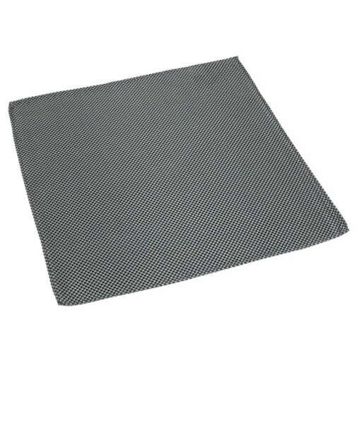 ポケットチーフ / ビジネス / フォーマル / 絹100% グレー バスケット織柄