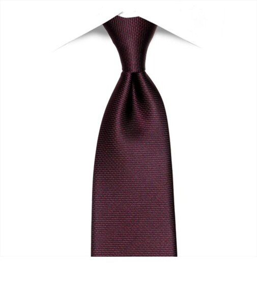 ベーシック 絹100％ ネクタイ エンジ系 無地柄