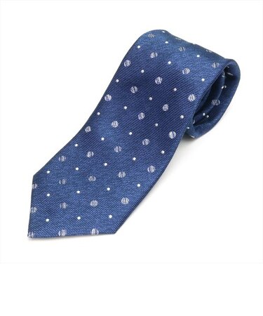 【日本製】桐生織 絹100% ネクタイ ブルー系 ビジネス フォーマル